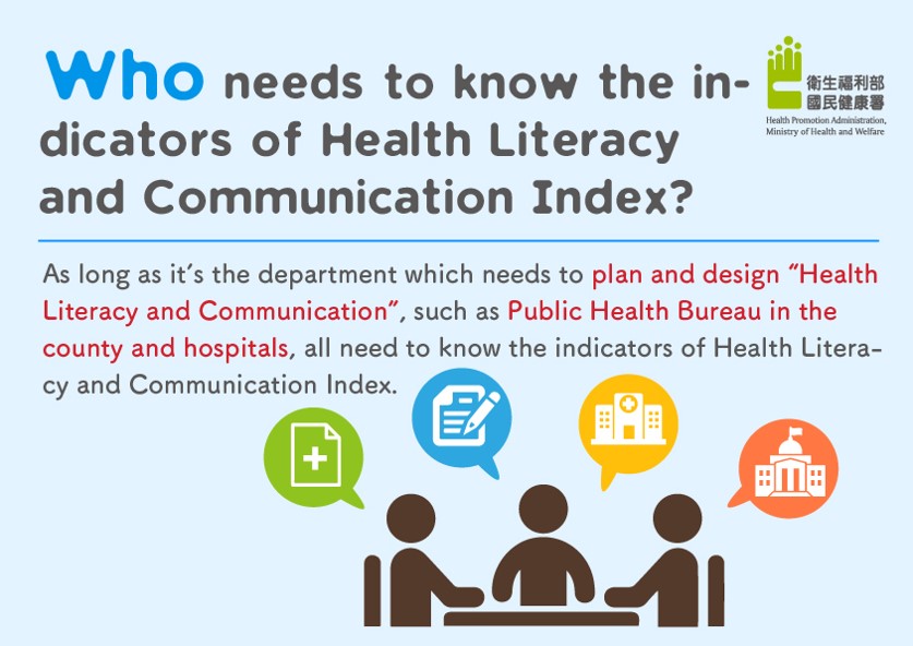 Who needs to know the in-dicators of Health Literacy and Communication Index?