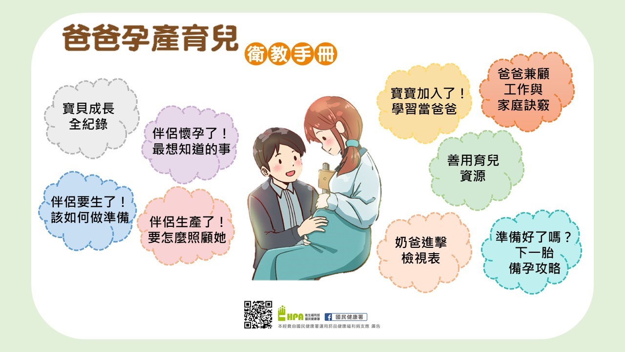 圖說：爸爸孕產育兒衛教手冊1(詳請閱讀新聞稿內容)