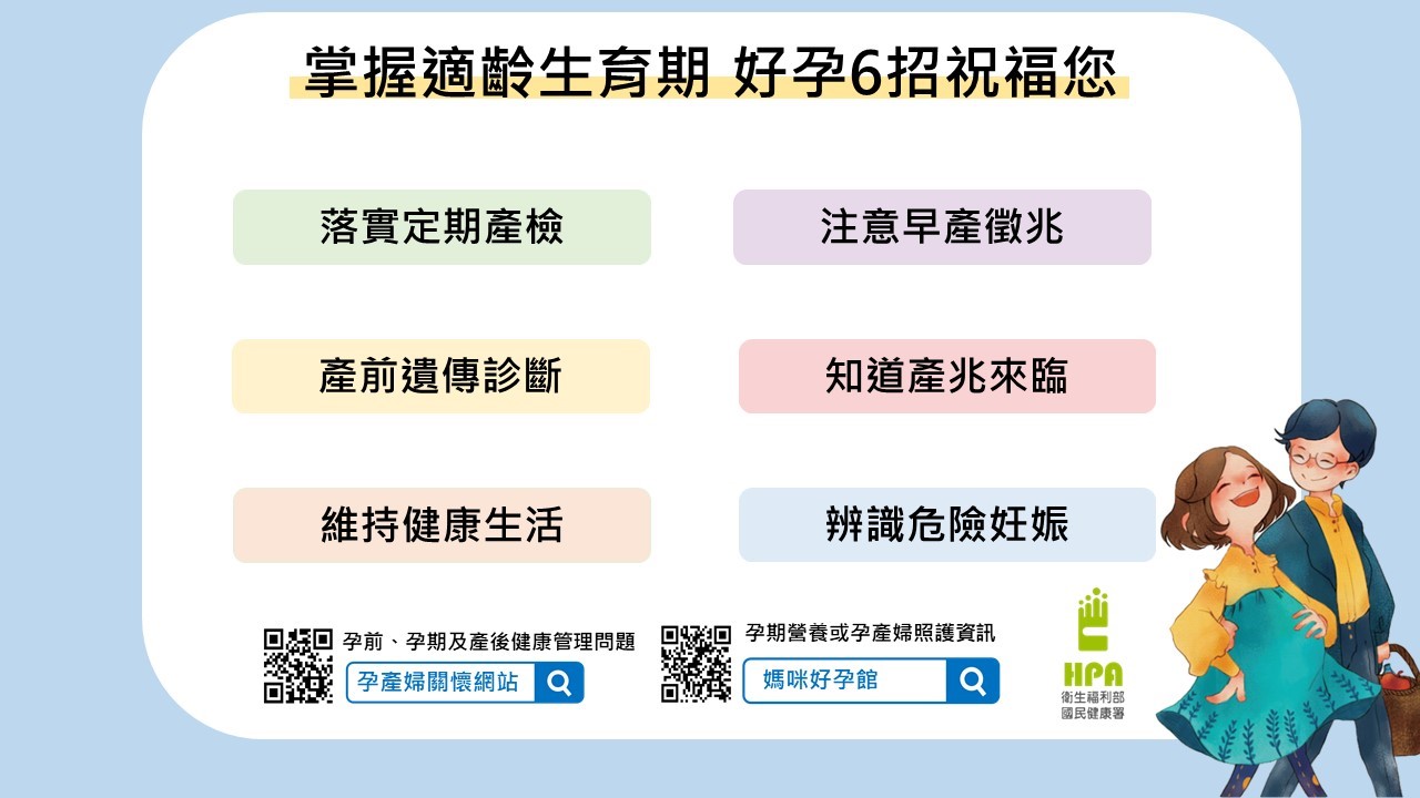 圖說：掌握適齡生育期 好孕6招祝福您(詳請閱讀新聞稿內容)