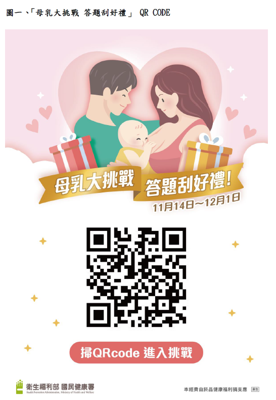 圖說：母乳大挑戰 答題刮好禮(詳請閱讀新聞稿內容)